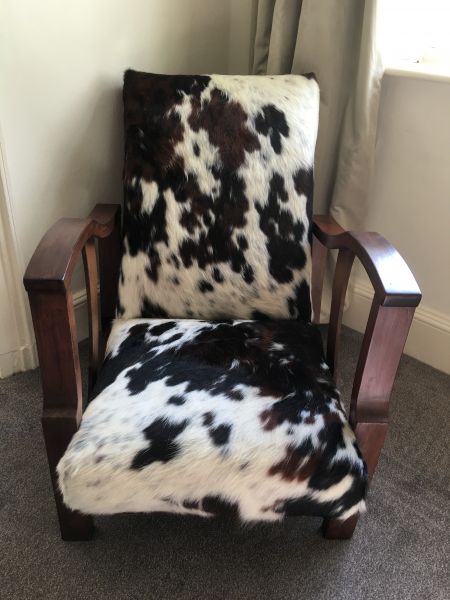 cowhide chair re-upholstery : Swipe To View More Images