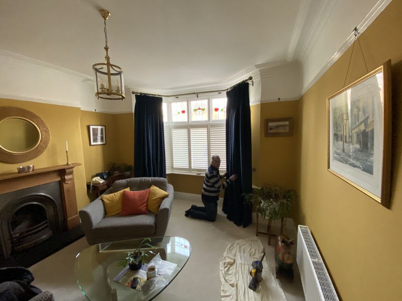 Private customer with a new bay pole and curtains : Swipe To View More Images