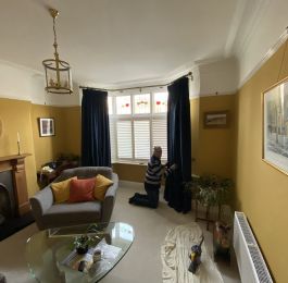 Private customer with a new bay pole and curtains : Click Here To View Larger Image