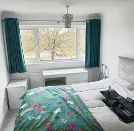Curtains made to match and compliment the bed cover: Click Here To View Larger Image